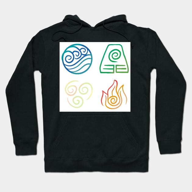 Avatar symbols of the four nations Hoodie by maya-reinstein